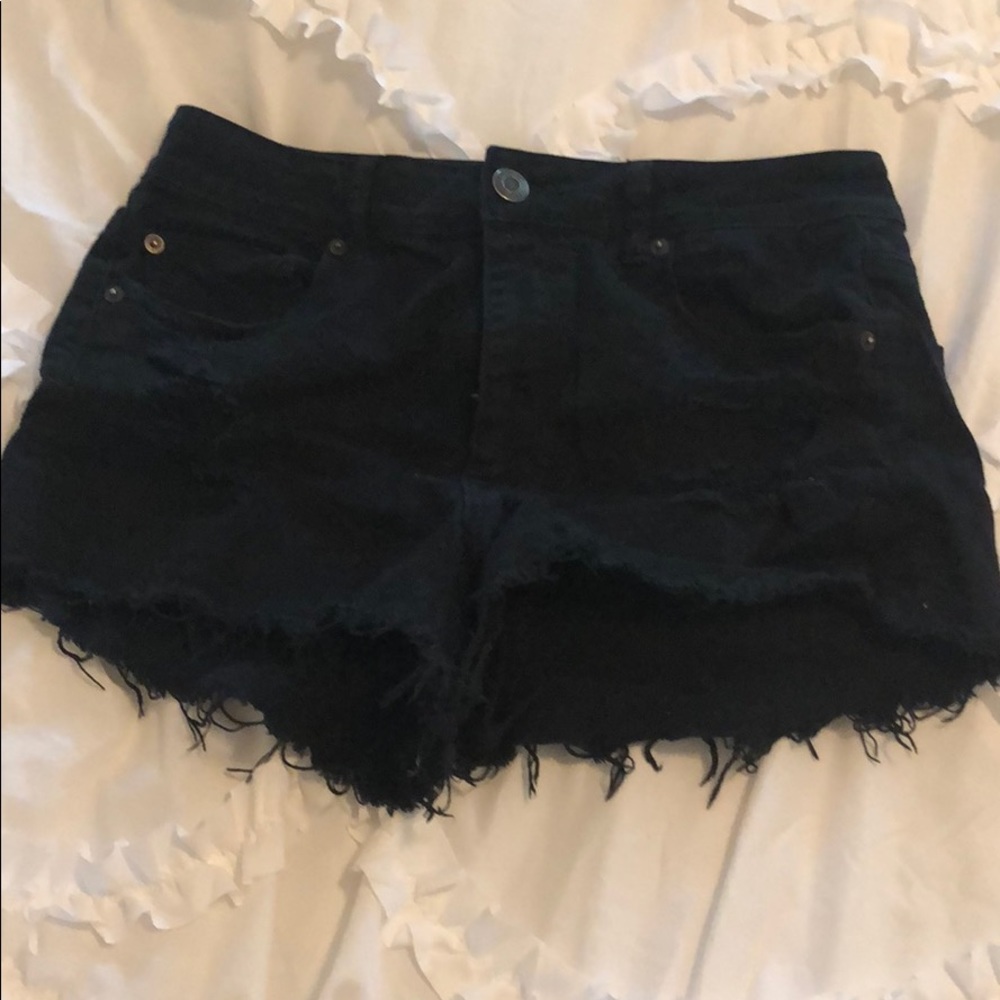 black high waisted jean shorts